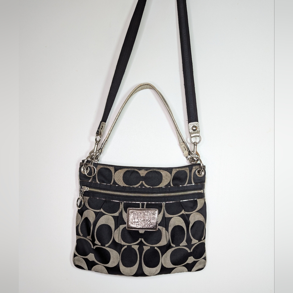 Coach Purse Classic Poppy K1093 15318 Black Crossbody Signature C Shoulder Bag